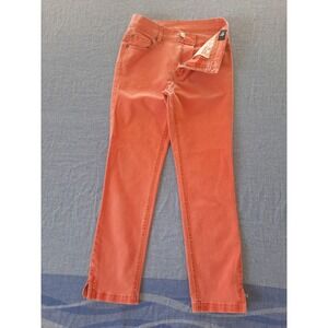 Bogner‎ Womens Coral Pink Straight Leg Stretch Jeans Ankle Zip Size EU 38 US 6